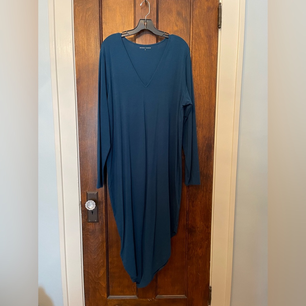 Universal Standard Dress 18-20 Deep Blue Long Sleeve Geneva Dress Medium EUC